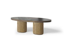 ART.MSG020 OVAL TABLE WITH WOOD TOP. W.220 CM
