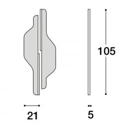 L. 21 P. 5 H. 105 CM. cad.